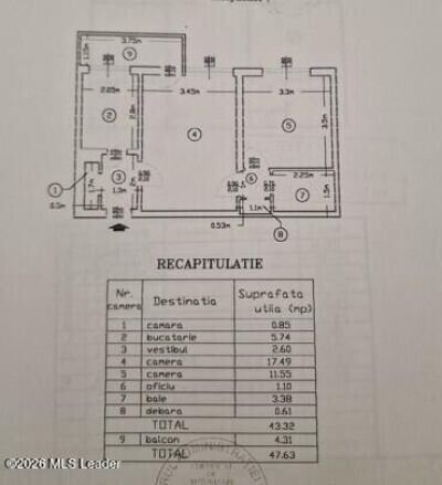 Titan, 2 camere langa parcul IOR, etaj 1, potential de transformare