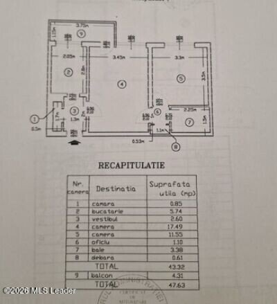 Titan, 2 camere langa parcul IOR, etaj 1, potential de transformare